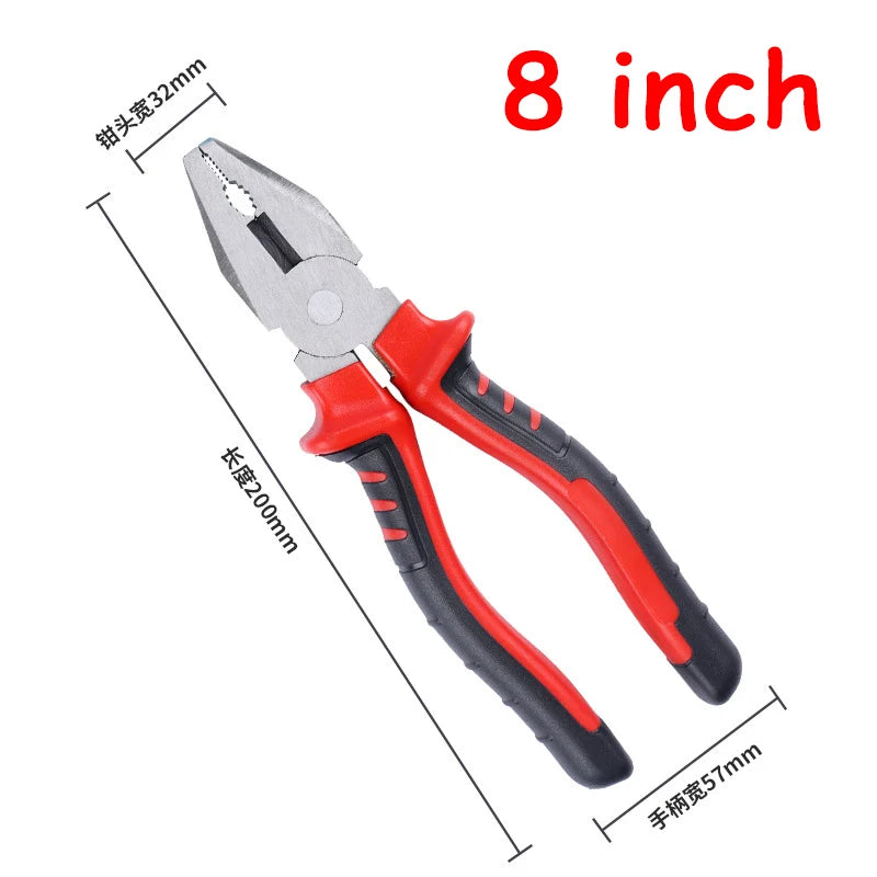 6"/8" Industrial Wire Pliers – Labor-Saving Multifunctional Long Nose Hand Tool for Cutting, Gripping & DIY