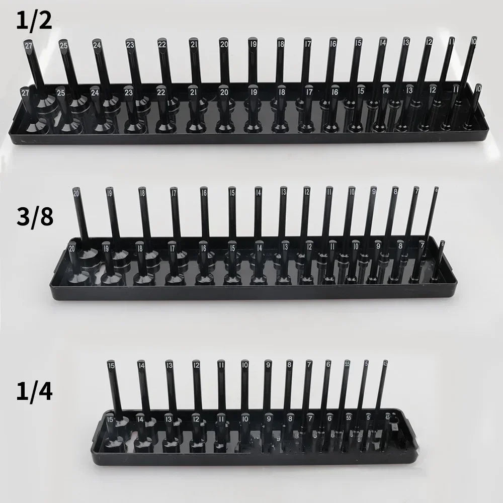 3Pcs Metric Socket Organizer Black