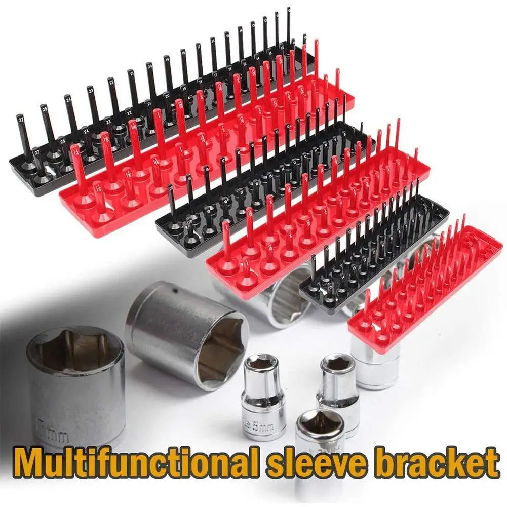 3 Pcs/1/4'' 3/8'' 1/2'' Socket Organizer Sleeve Holder Garage Storage Tool Metric SAE Plastic Home Tool Rack Tray Organizer
