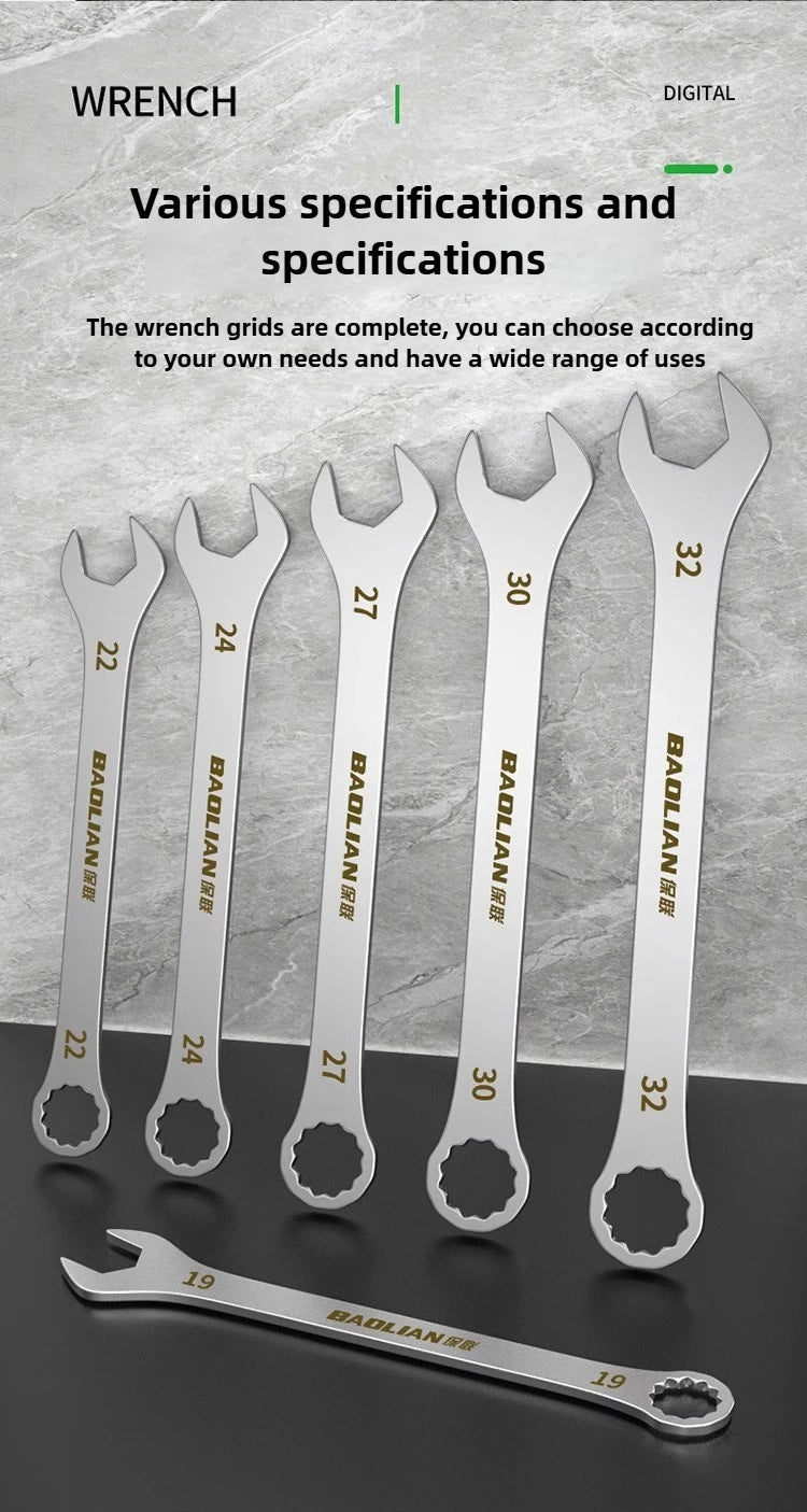 3mm Ultra-thin Wrench Large Open-end Wrench Plum Dual-purpose Wrench Wholesale 4-27MM Cross-border Thin Section Dual-purpose