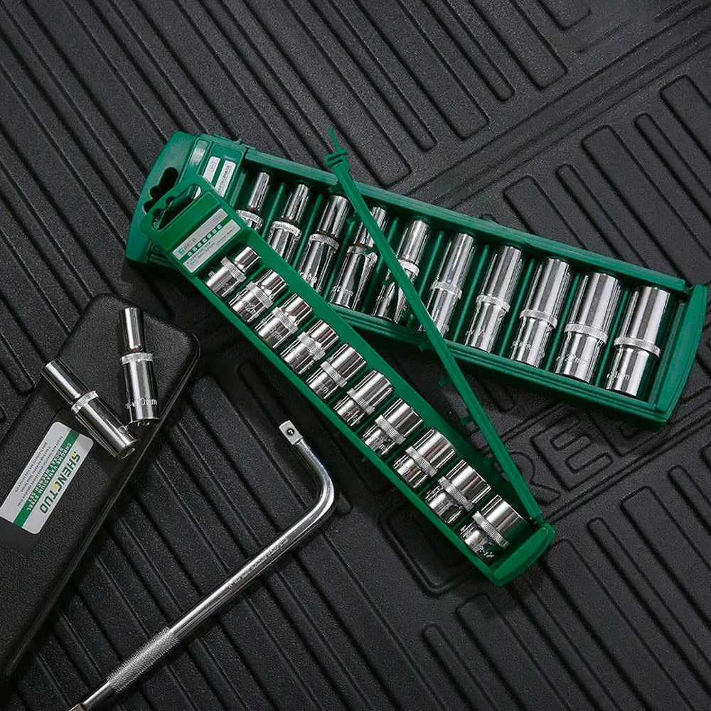 Hex Socket Wrench Head Set 1/4 3/8 1/2 Short Long Socket Deep Nut Driver