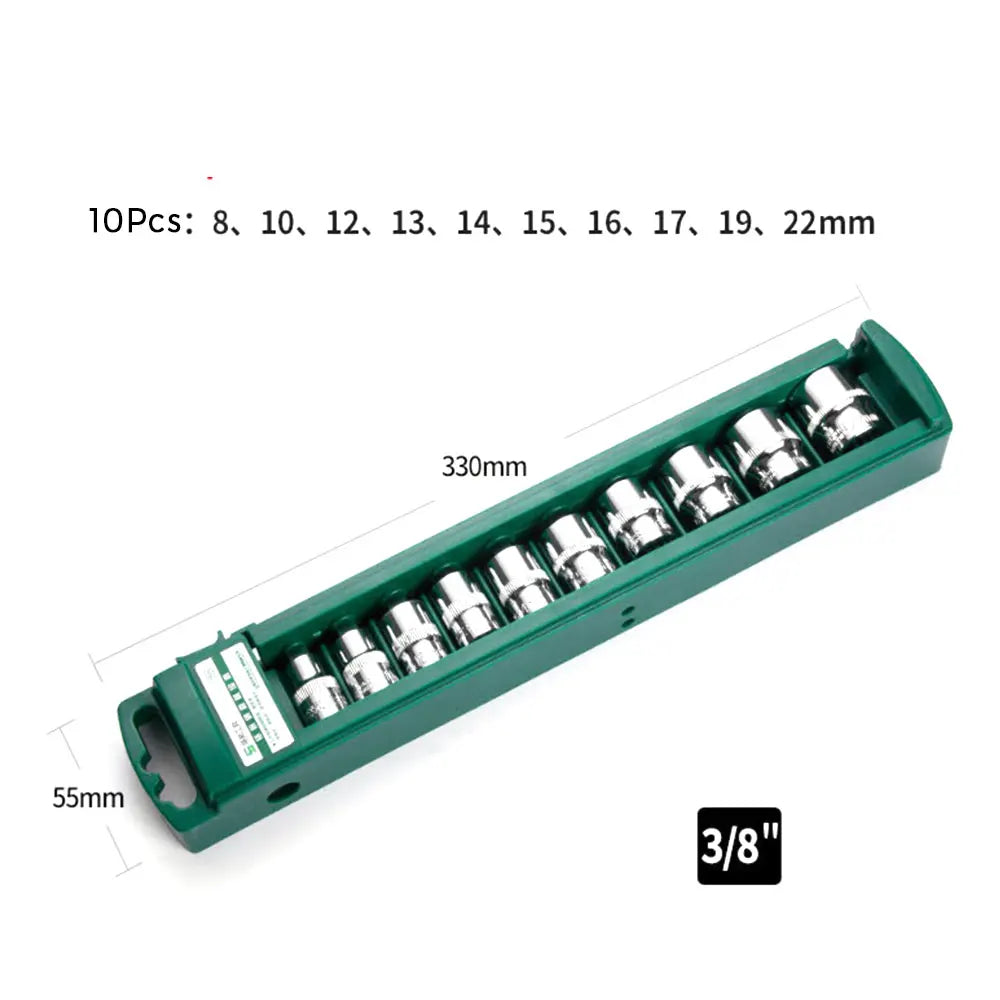 Hex Socket Wrench Head Set 1/4 3/8 1/2 Short Long Socket Deep Nut Driver