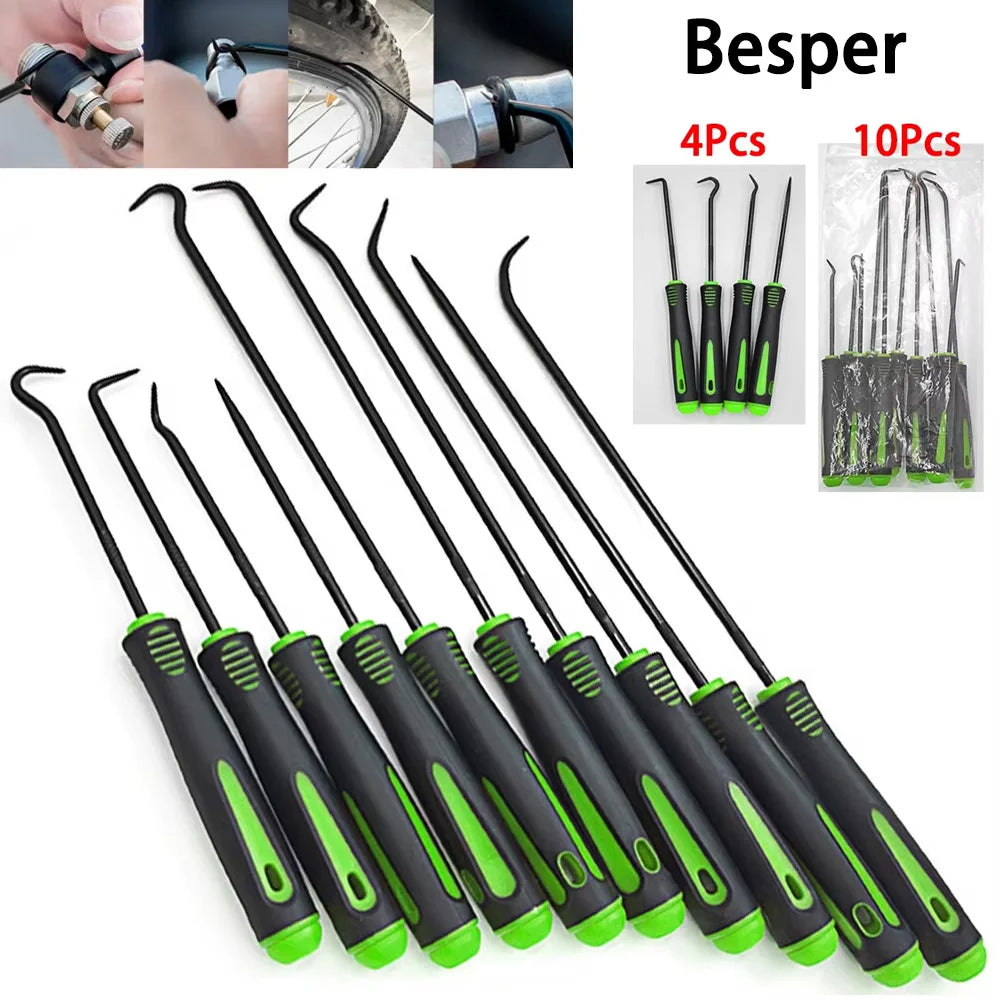 10 Piece Green Pick & Hook Set – Precision O-Ring Seal Puller Tools – Automotive & DIY