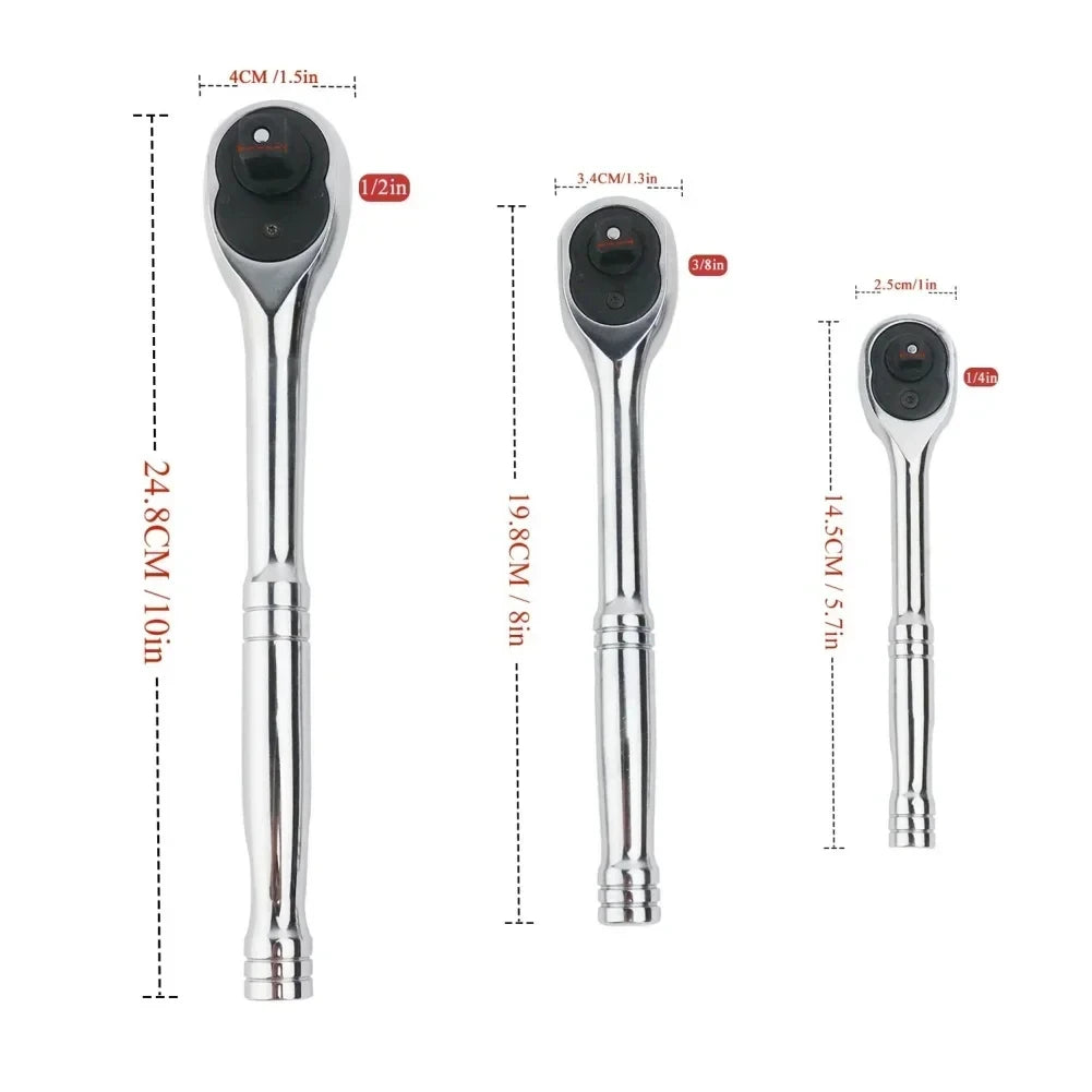 Reversible Quick Release Ratchet Wrench – Chrome Vanadium Steel Hand Tool for Car Repair & Workshop
