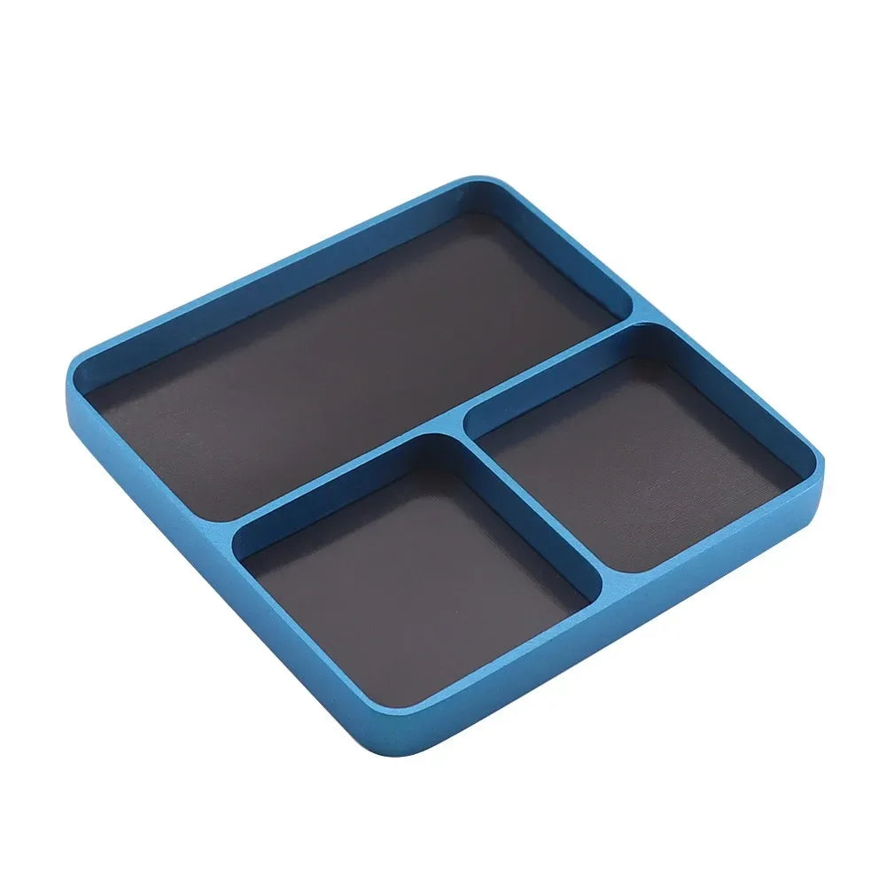 Mini CNC Aluminium Magnetic Screw Tray 98*98*11mm.