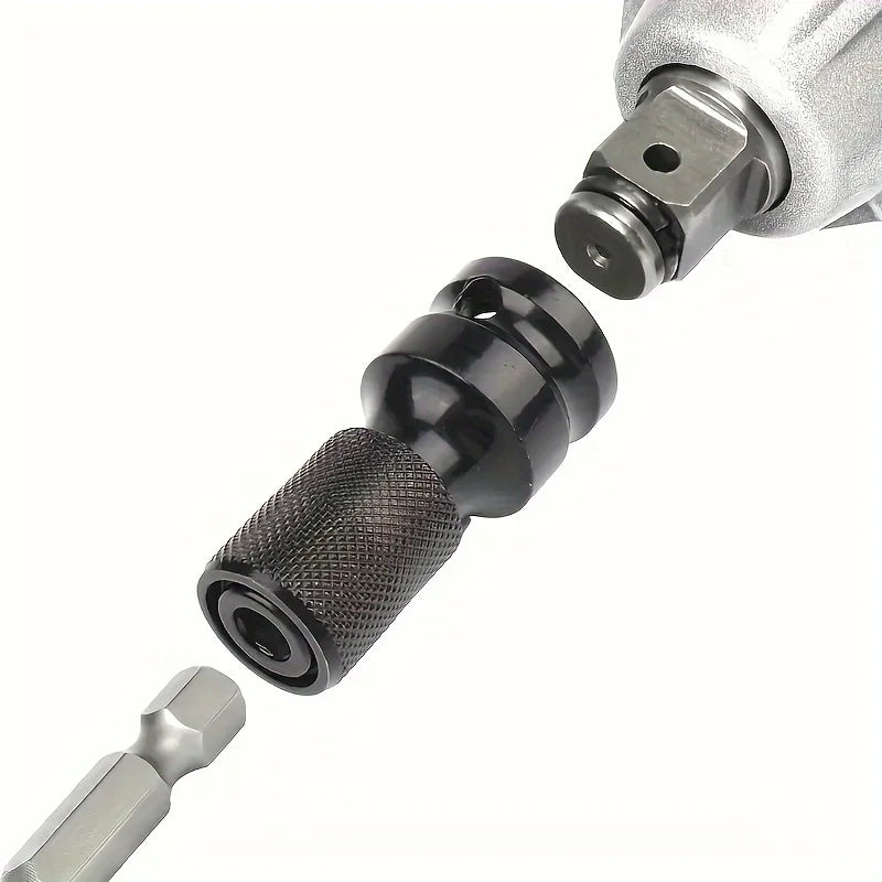 1/2” to 1/4” Hex Socket Adapter Set | Impact Grade Ratchet Converter Drive Reducer Quick Release Tool Kit