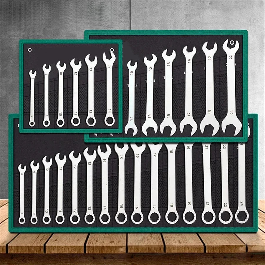 Ultra-thin Open End Wrench Set 6mm to 27mm.