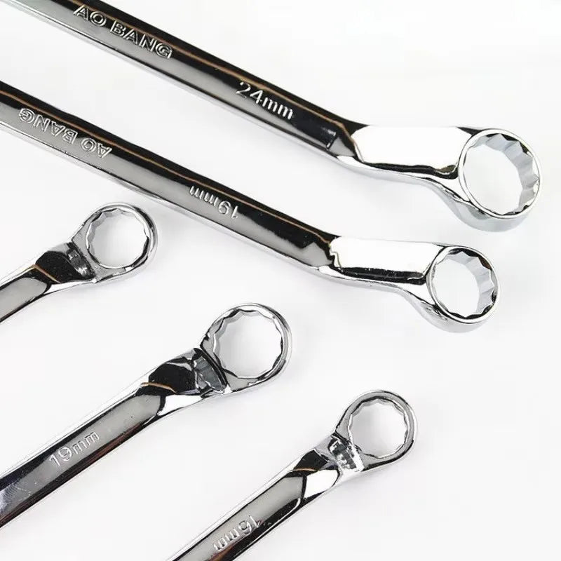 45° Double Offset Box End Wrench – Carbon Steel Ratchet Ring Spanner for Car Repair & Workshop