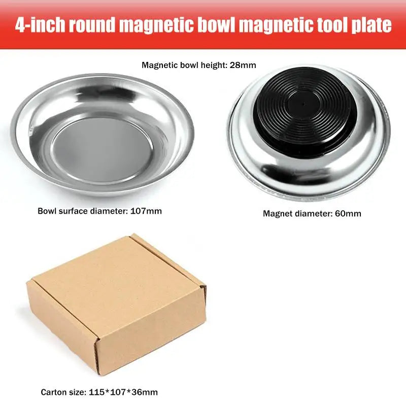 Circular Magnetic Parts Bowl 3"/4"/6" Magnetic Tray Screw Storage.