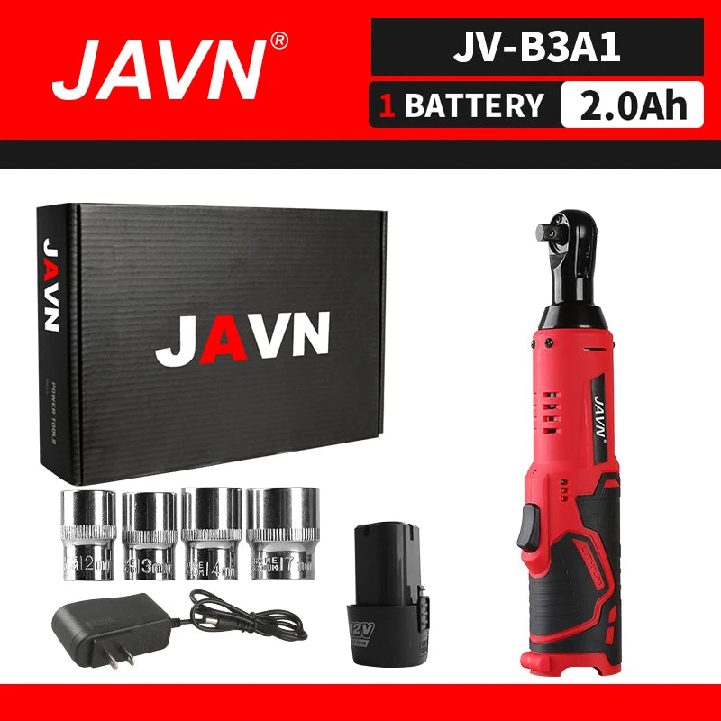 JAVN 12V Cordless Ratcheting Wrench, 45NM 3/8''