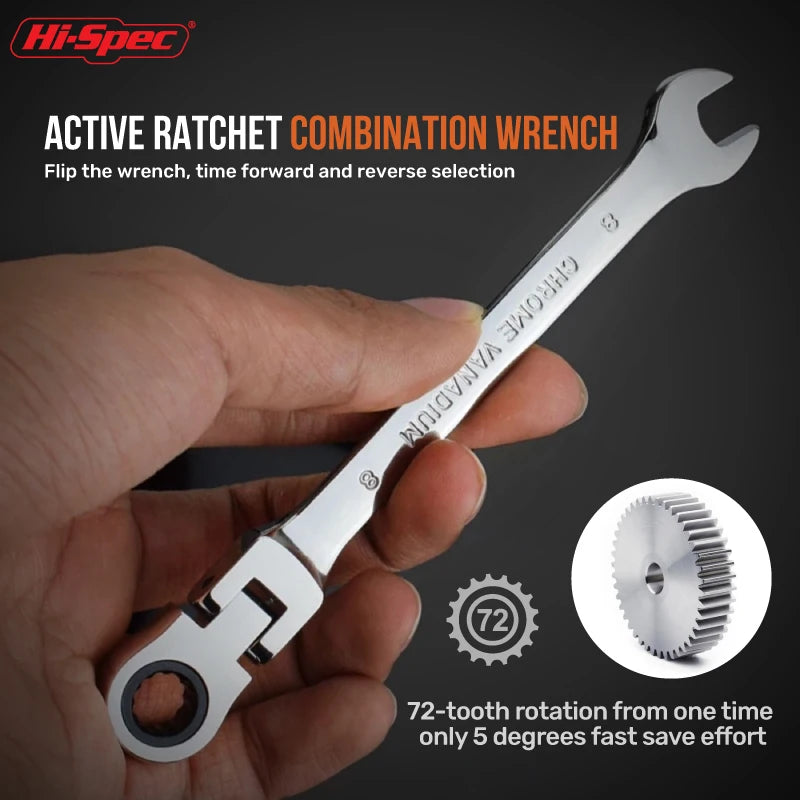 Hi-Spec Ratcheting Wrench Set 8-19mm.