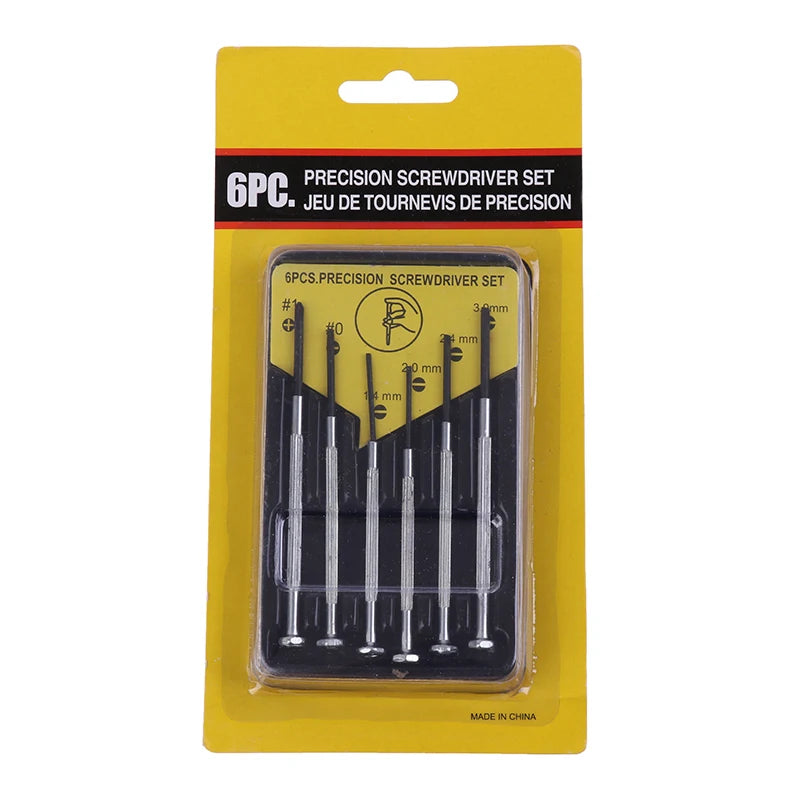 6-Piece Small Screwdriver Set Precision Tool Steel Screwdrivers for Watches & Electronics