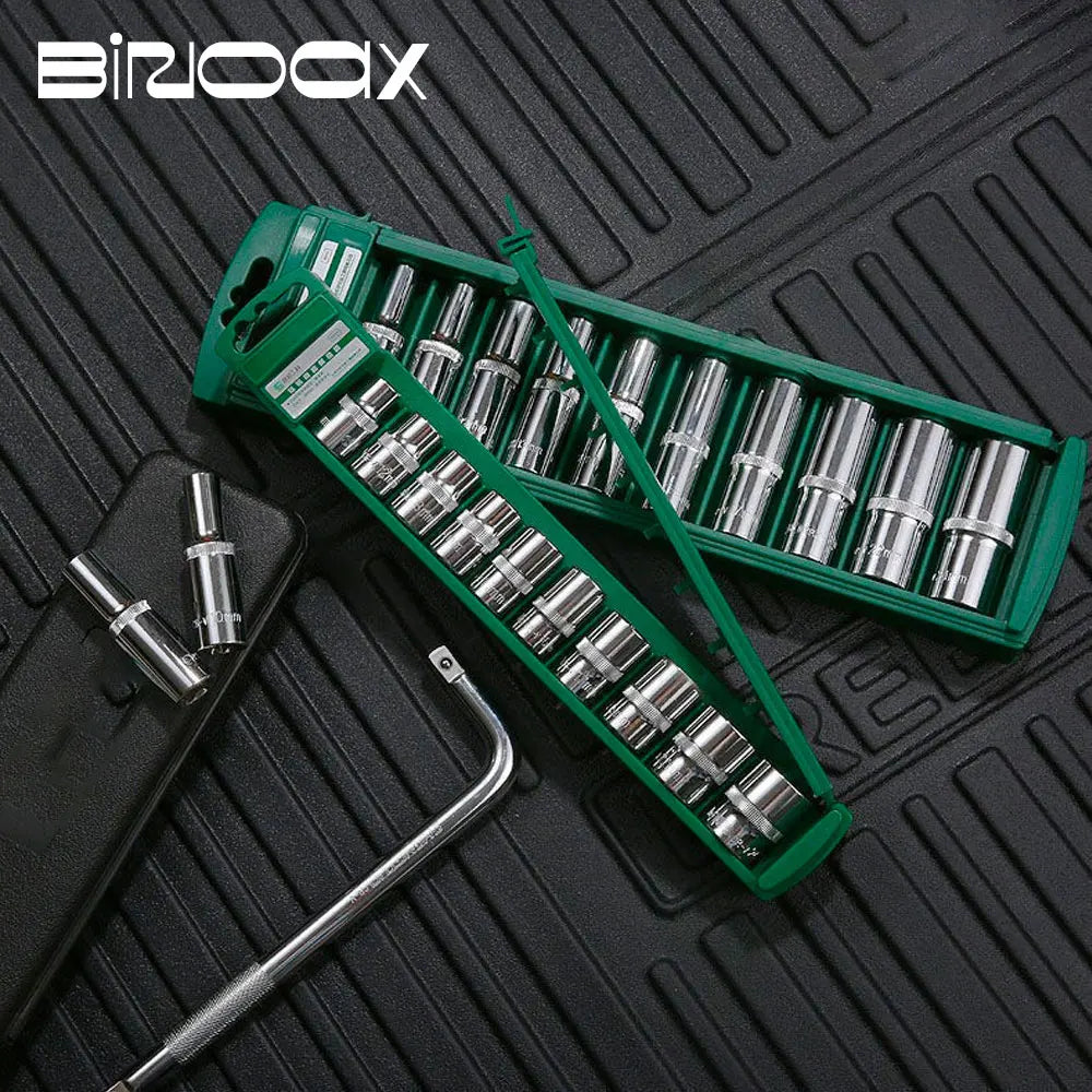 Hex Socket Wrench Head Set 1/4 3/8 1/2 Short Long Socket Deep Nut Driver