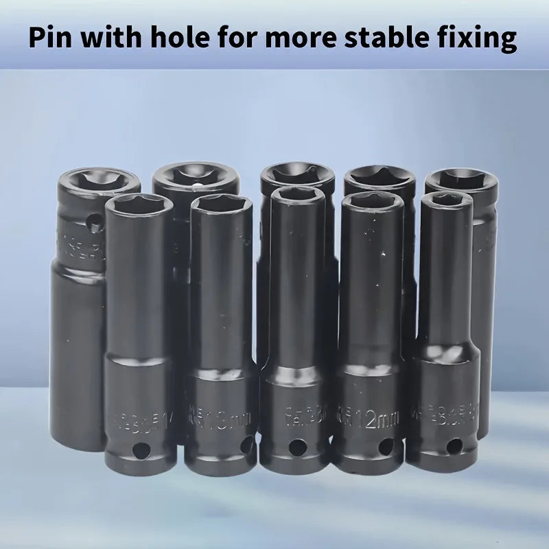 10-Piece Impact Socket Set - 1/2" Drive(SAE 10-24mm)
