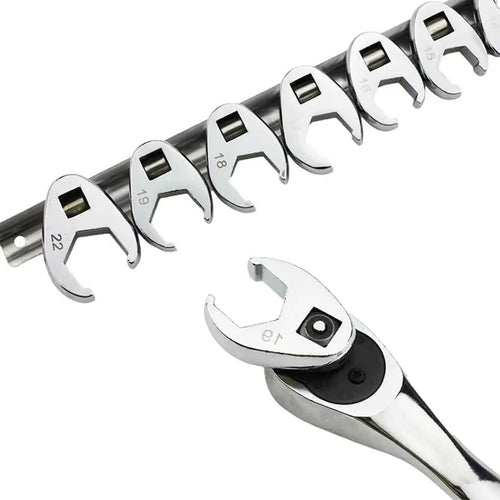 10Pcs 3/8Inch Drive Crowfoot Wrench 10mm To 22mm Metric Foot Open End For Torque Wrench Keys Set.