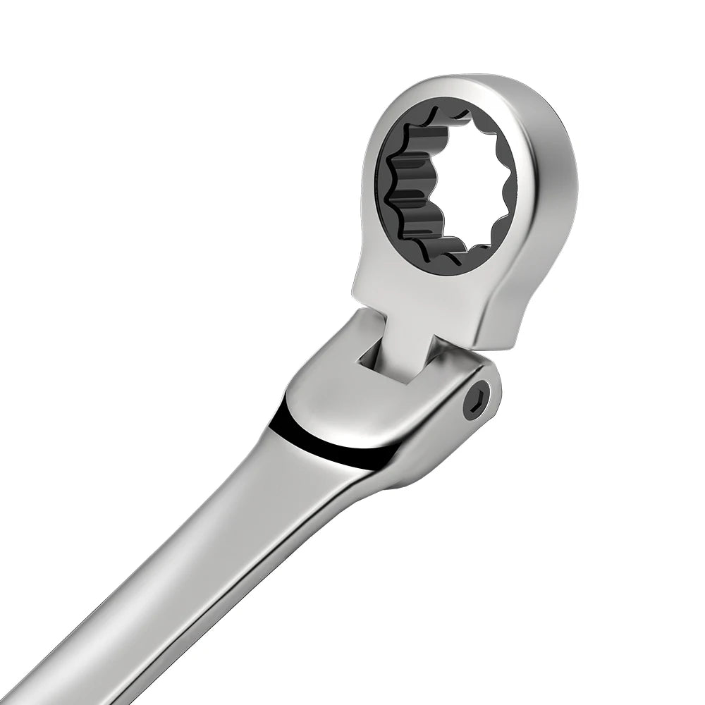 Ratcheting Flex-Head Wrench Set 8-22mm Combination With Canvas Bag