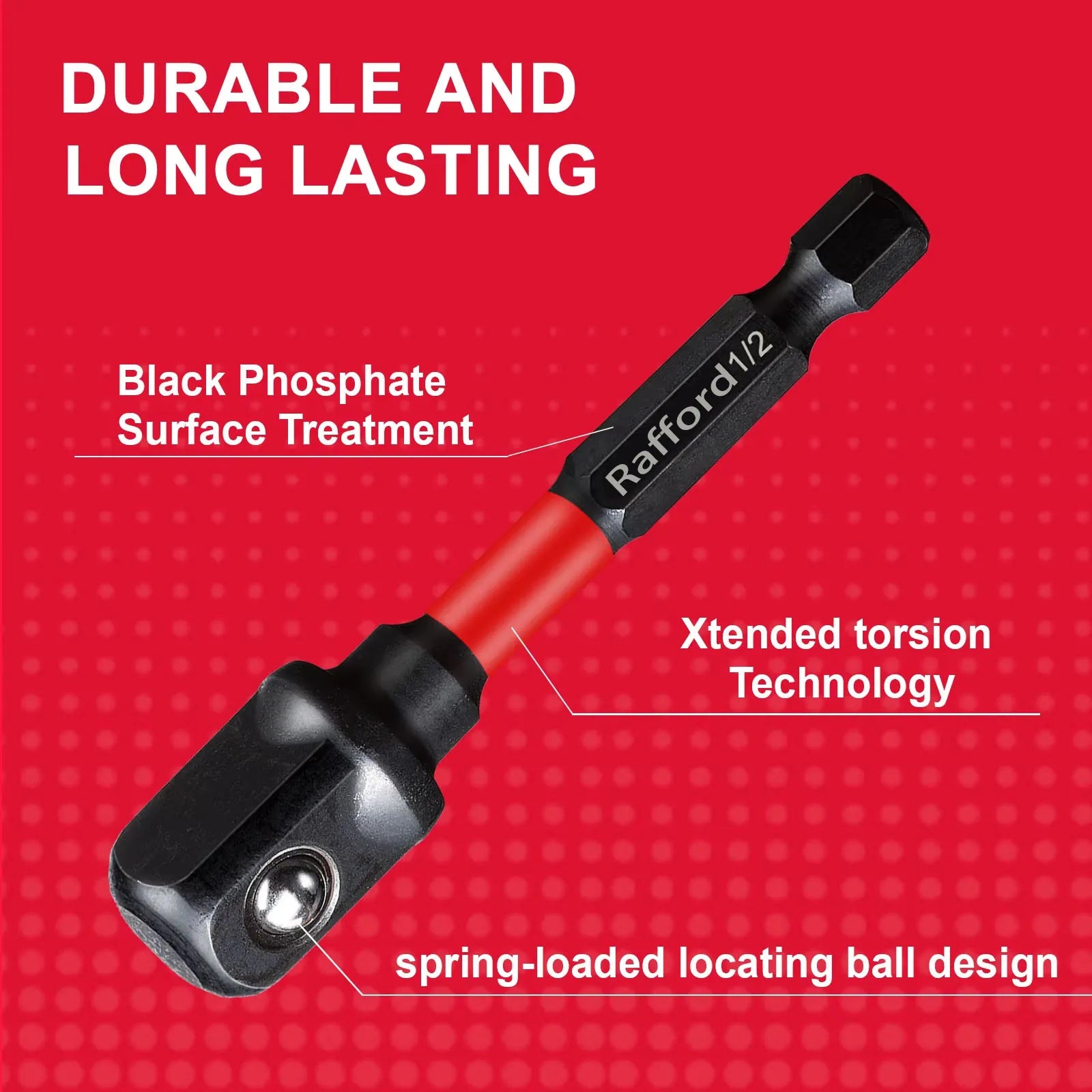 Rafford Impact Socket Adapter Set | 1/4” 3/8” 1/2” Drive Chrome Vanadium Steel Converter Kit for Drill & Ratchet Tools