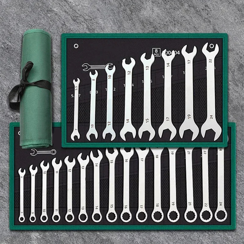Ultra-thin Open End Wrench Set 6mm to 27mm.