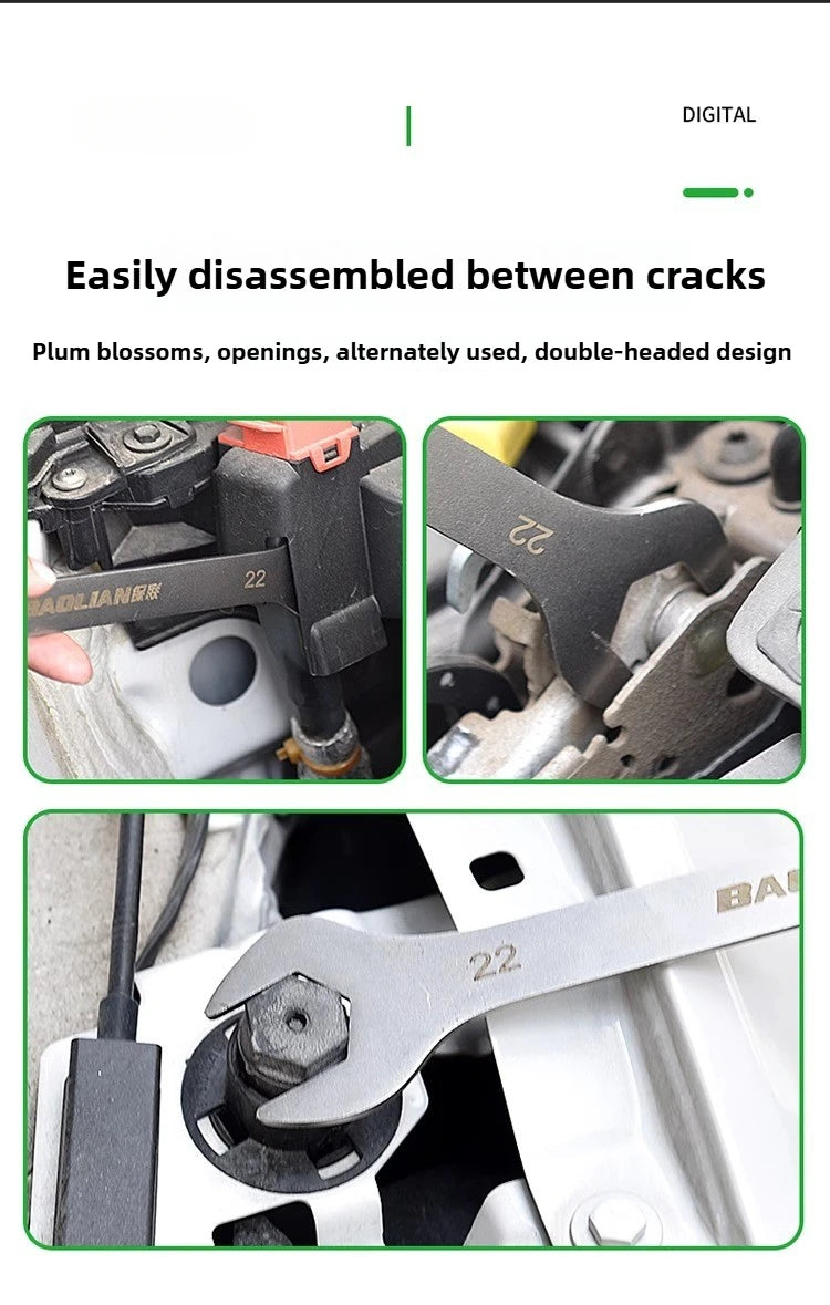 3mm Ultra-thin Wrench Large Open-end Wrench Plum Dual-purpose Wrench Wholesale 4-27MM Cross-border Thin Section Dual-purpose