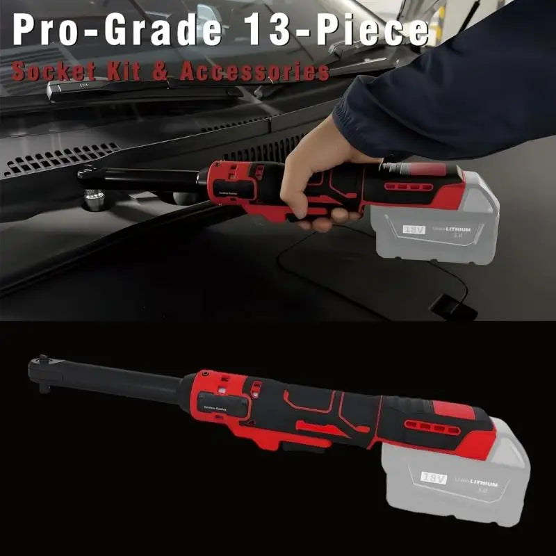 3/8” Cordless Electric Ratchet Wrench (Tool Only) | 18V Compatible, 45 Ft-Lbs Torque, LED Light