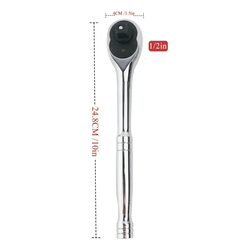 Reversible Quick Release Ratchet Wrench – Chrome Vanadium Steel Hand Tool for Car Repair & Workshop