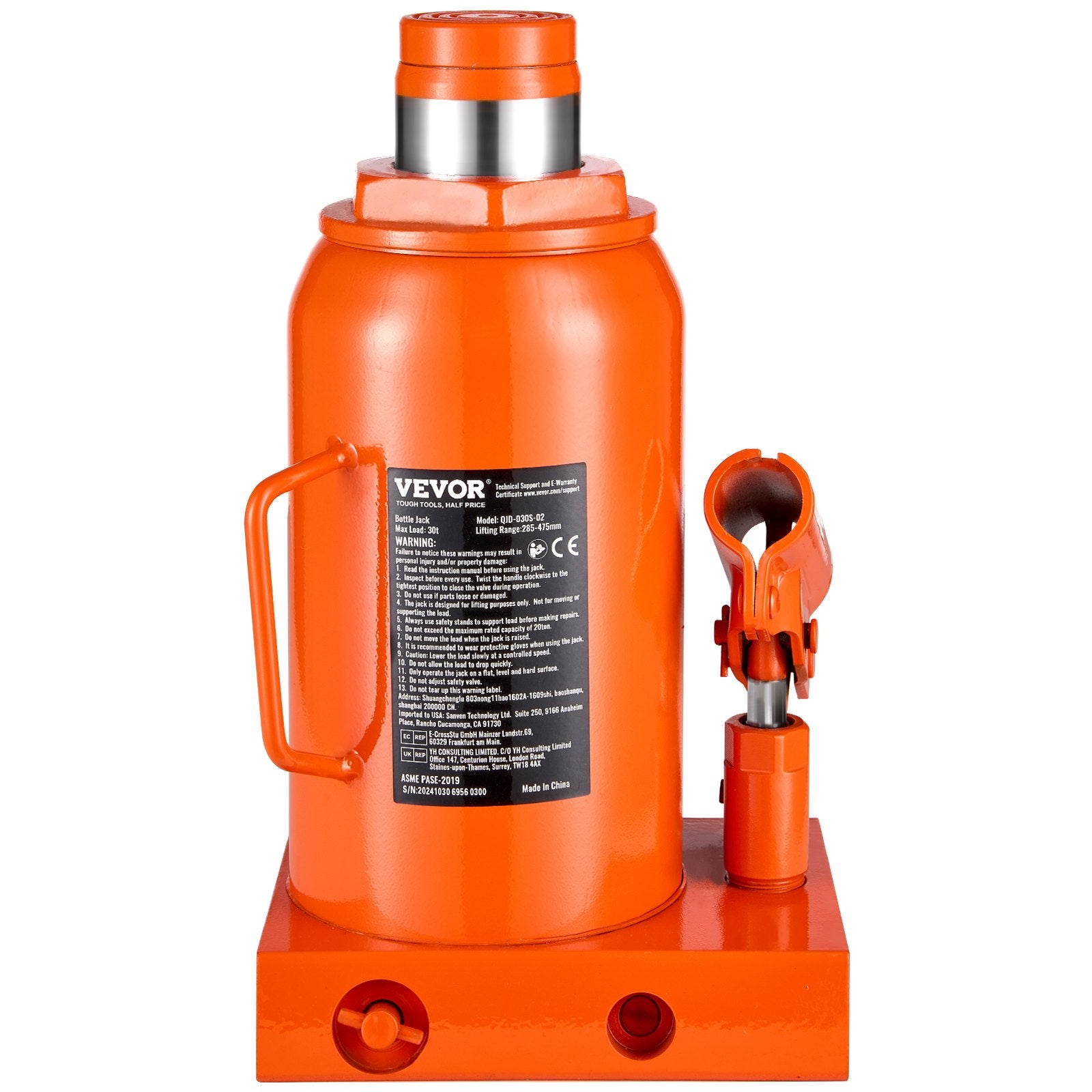 VEVOR 30 Ton, Hydraulic Bottle Jack.