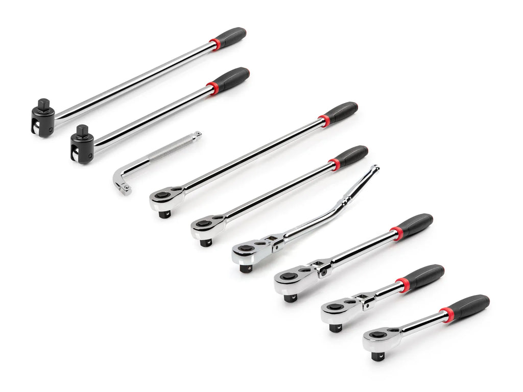 1/2 Inch Drive Quick-Release Comfort Grip Ratchet, L-Handle, and Breaker Bar Set (9-Piece) (sample)